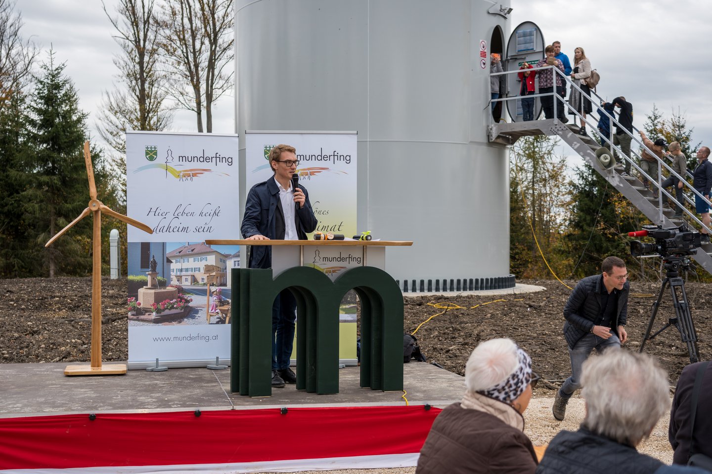 Windraderöffnung der sechsten Windenergieanlage in Munderfing, am 26. Oktober 2022