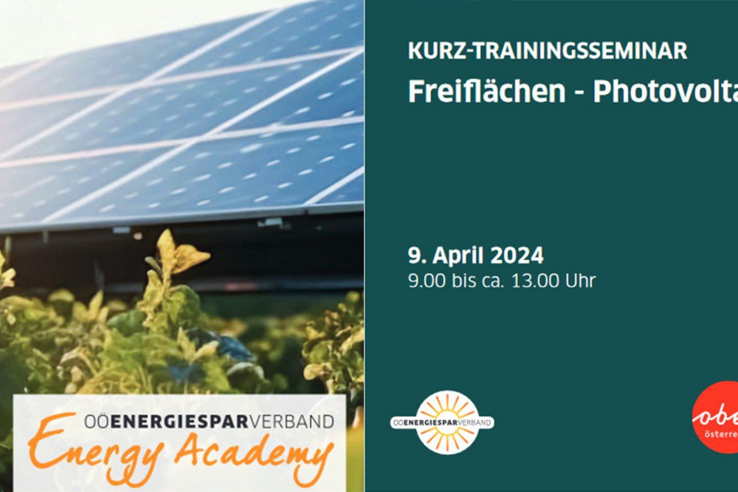 Freiflächen - Photovoltaik Kurz-Trainingsseminar vom OÖ Energiesparverband mit Joachim Payr für Agri-PV-Anlagen wie dem EWS Sonnenfeld