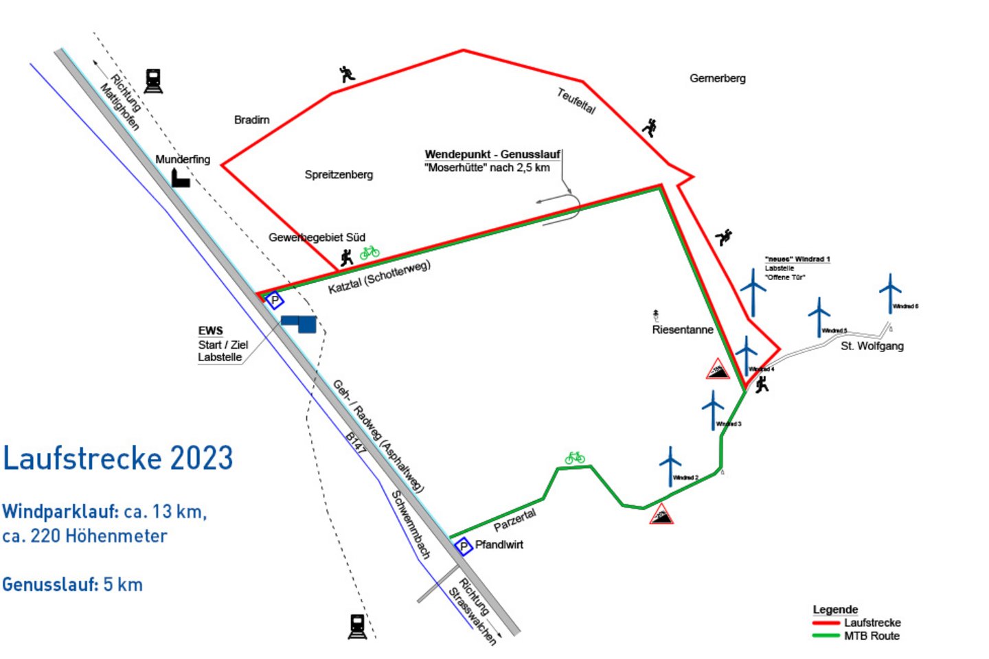 7. Munderfinger Windparklauf, am 30. Juni 2023, Laufstrecke Windparklauf, Genusslauf