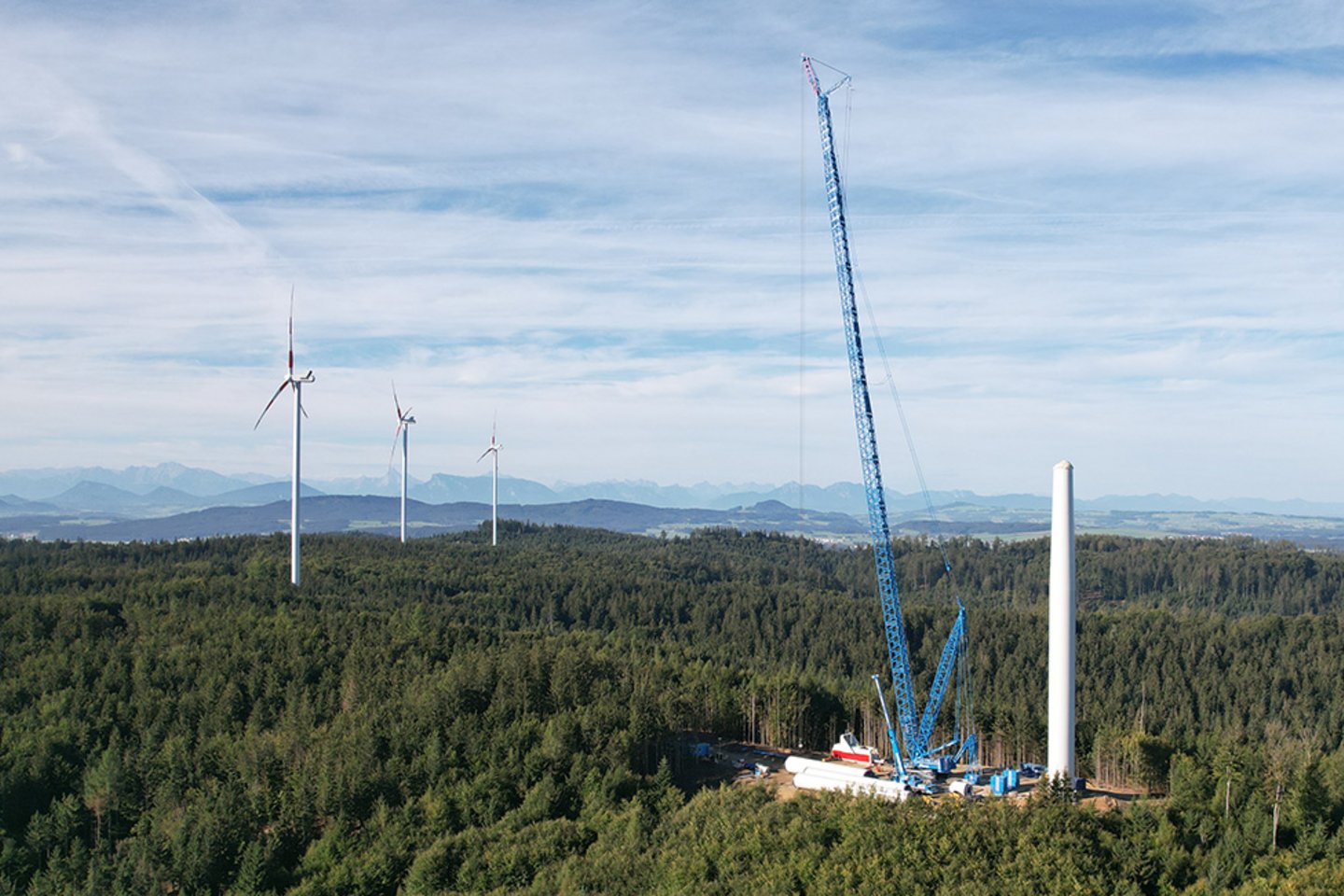 Windpark Munderfing, Erweiterung 2022 mit sechster Anlage, V136, 3,45 MW